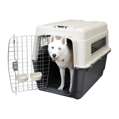 Airline-Compliant Travel Dog Kennel With Food Bowls