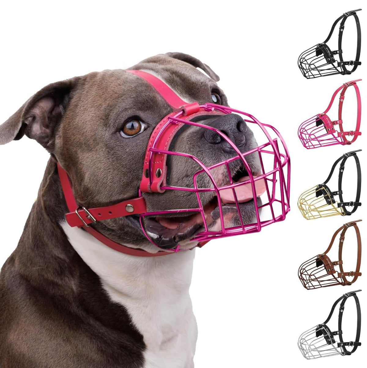 Breathable Metal Basket Muzzle for Large Dogs