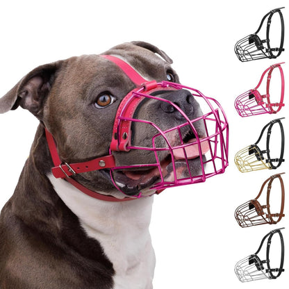 Breathable Metal Basket Muzzle for Large Dogs
