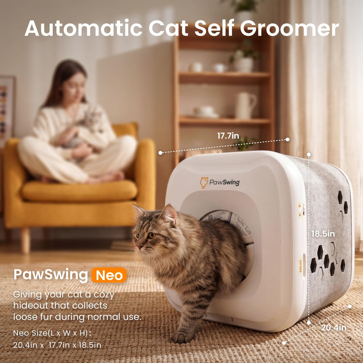Cat Self-Grooming House With Tongue-Inspired Brush