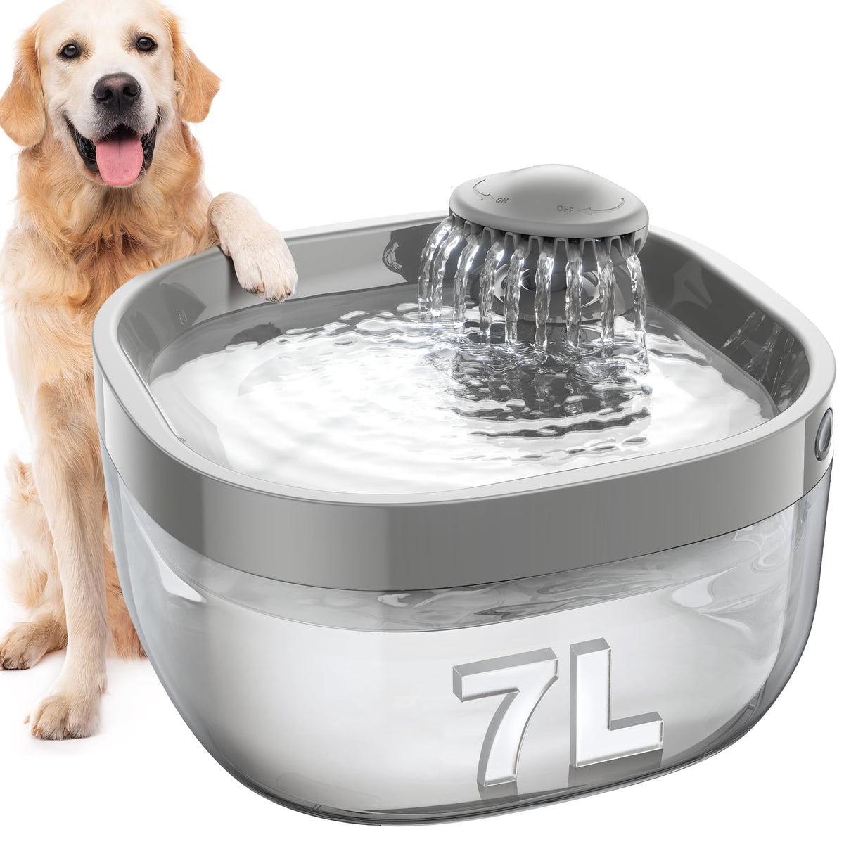 7L Large Dog Water Fountain With Fresh Flow