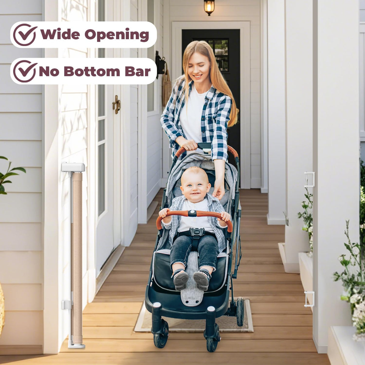 Retractable Mesh Dog Gate for Stairs & Doorways