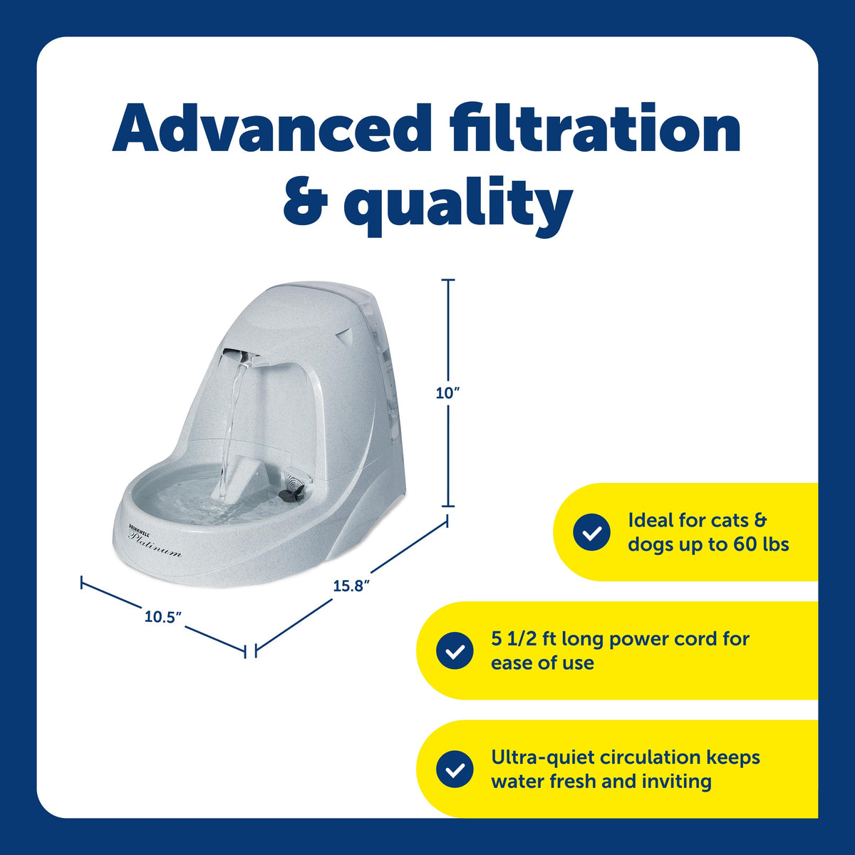 5L Pet Water Fountain With Continuous Fresh Flow