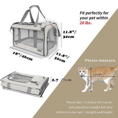Soft-Sided Pet Carrier for Large & Medium Cats