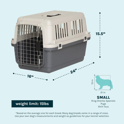 Airline-Compliant Travel Dog Kennel With Food Bowls