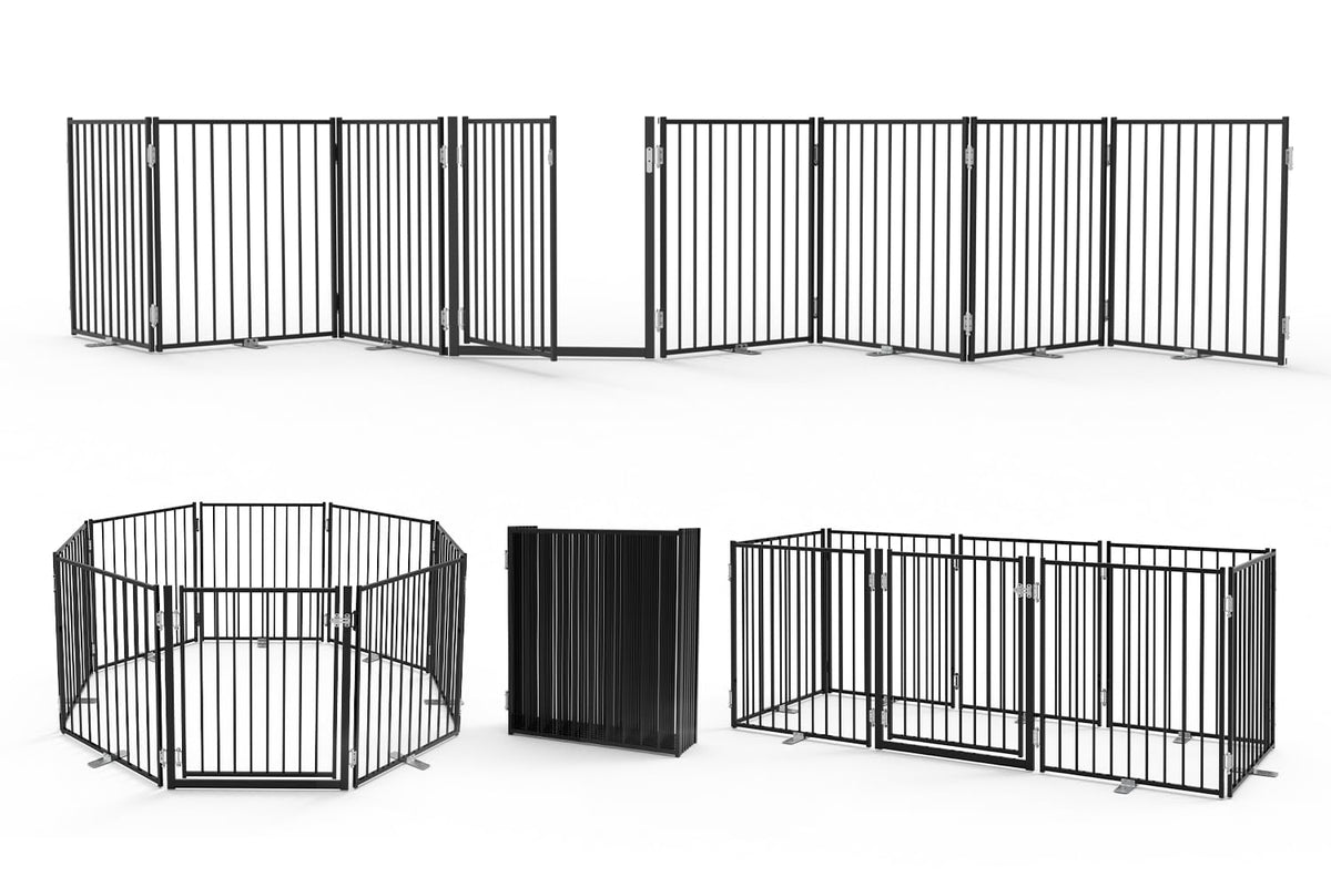 Freestanding Dog Gate With Walk-Through Door