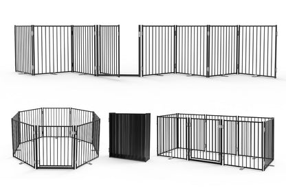Freestanding Dog Gate With Walk-Through Door