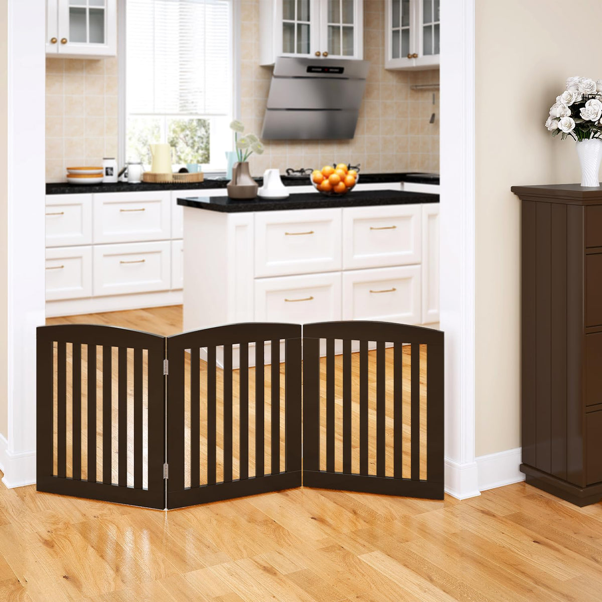 Wooden Freestanding Foldable Dog Gate