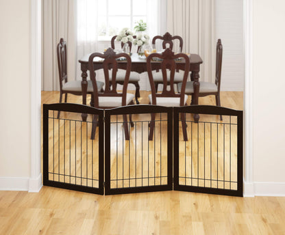 Extra Wide Freestanding Dog Gate With Door