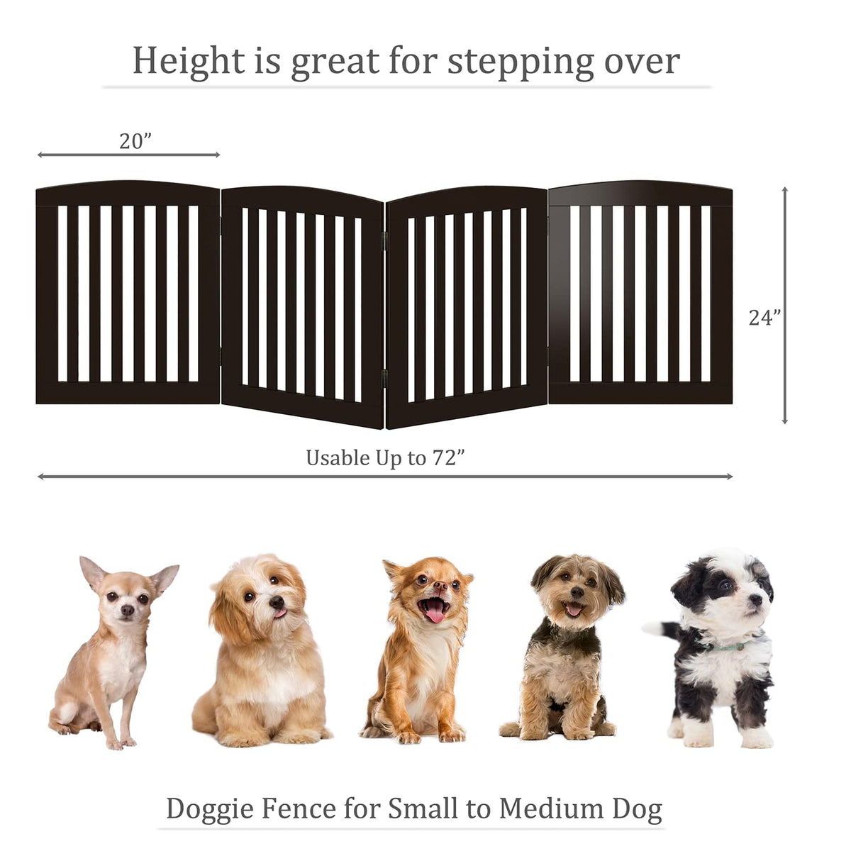 Wooden Freestanding Foldable Dog Gate