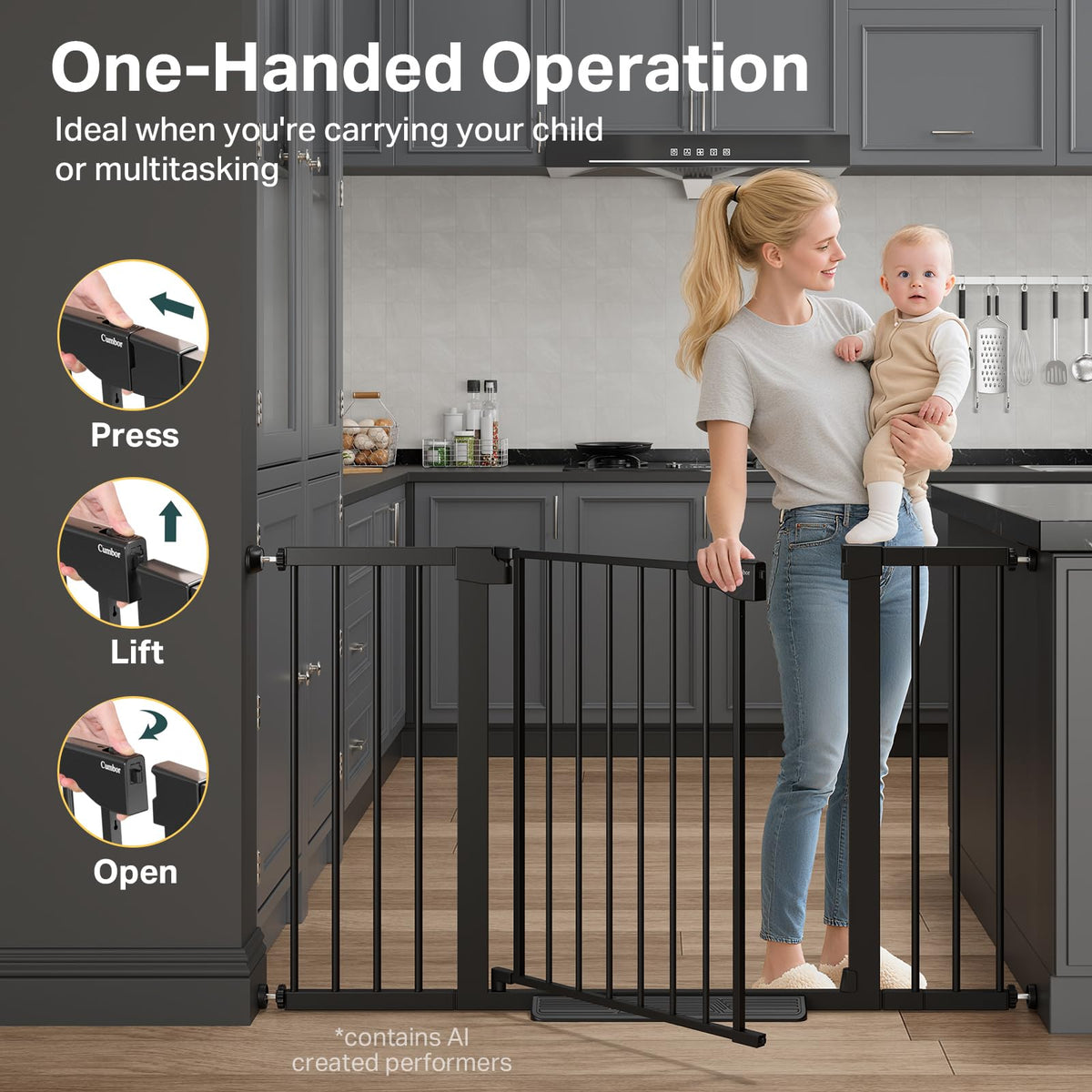 Extra Wide Dog Gate for Stairs – 2 Pack