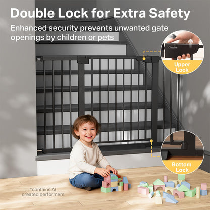 Extra Wide Dog Gate for Stairs – 2 Pack