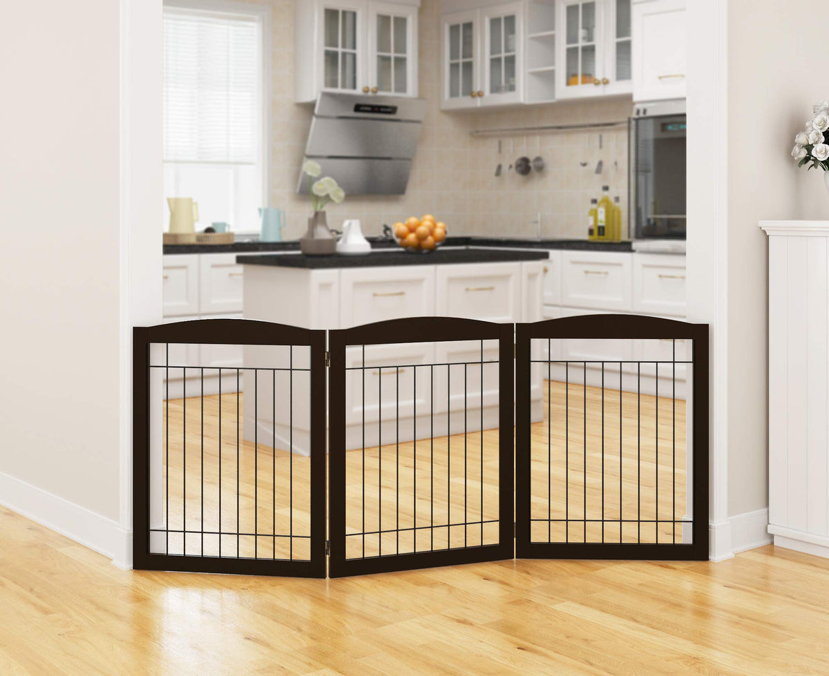 Extra Wide Freestanding Dog Gate With Door