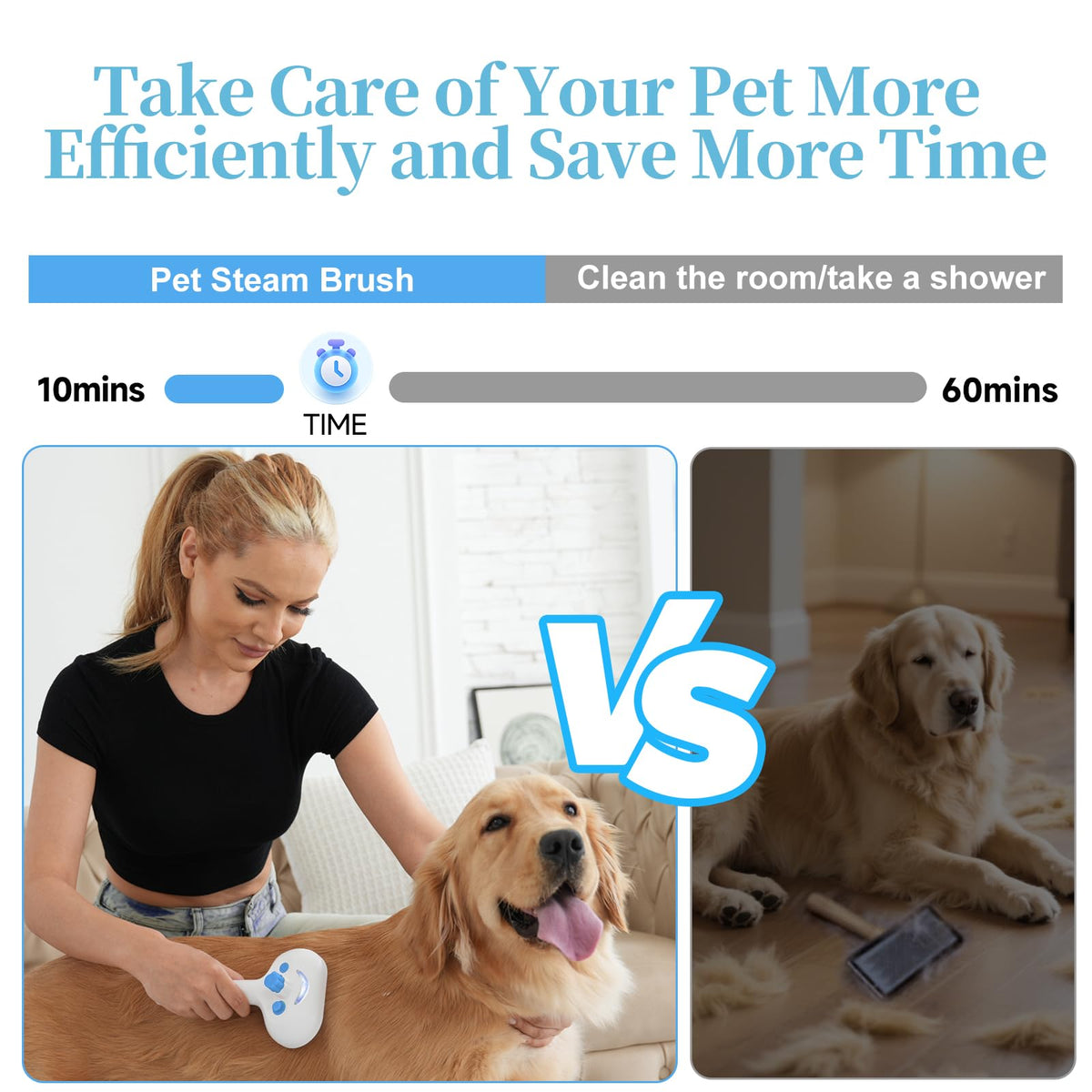 Pet Steam Brush for Dogs & Cats