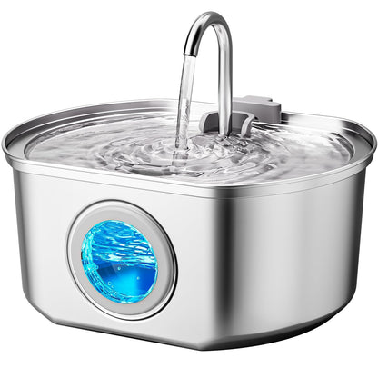 Stainless Steel Cat Water Fountain With Quiet Flow