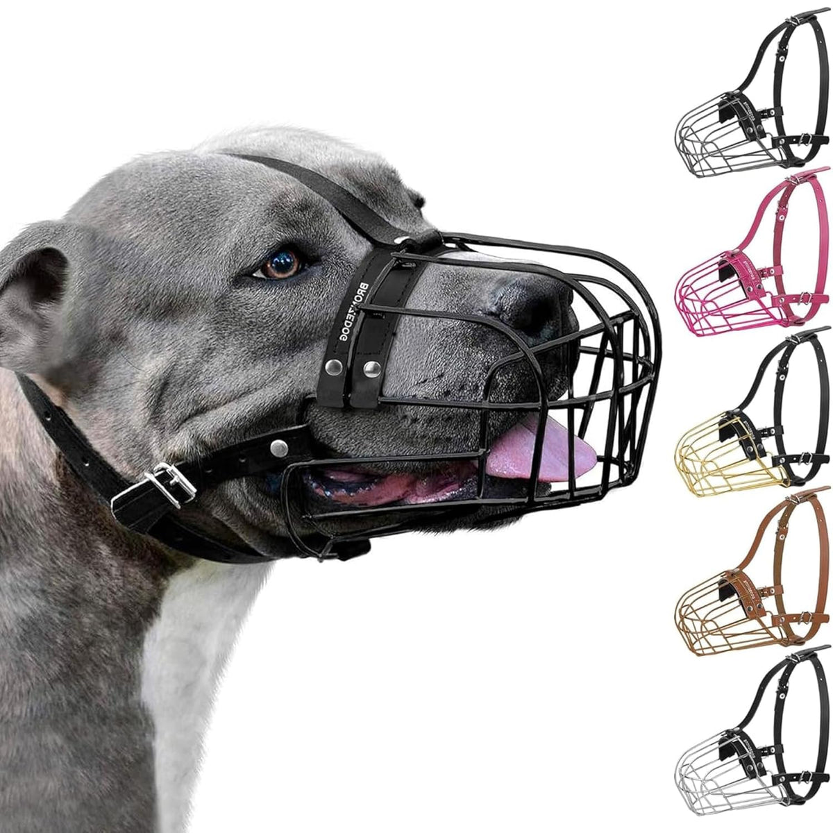 Breathable Metal Basket Muzzle for Large Dogs