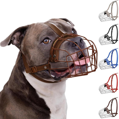 Breathable Metal Basket Muzzle for Large Dogs