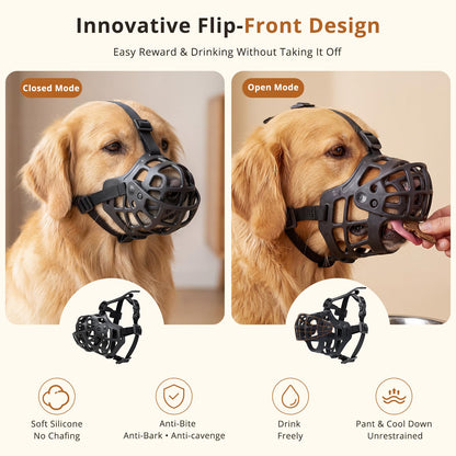 Breathable Basket Dog Muzzle for Medium & Large Dogs