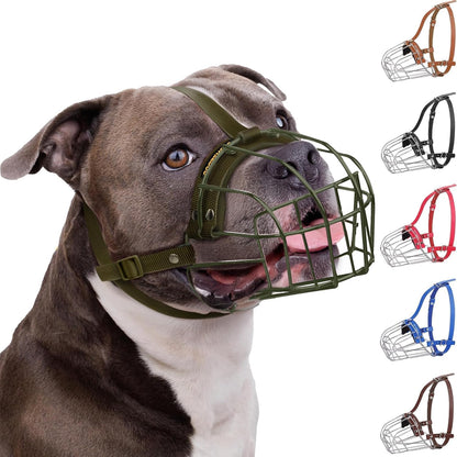 Breathable Metal Basket Muzzle for Large Dogs