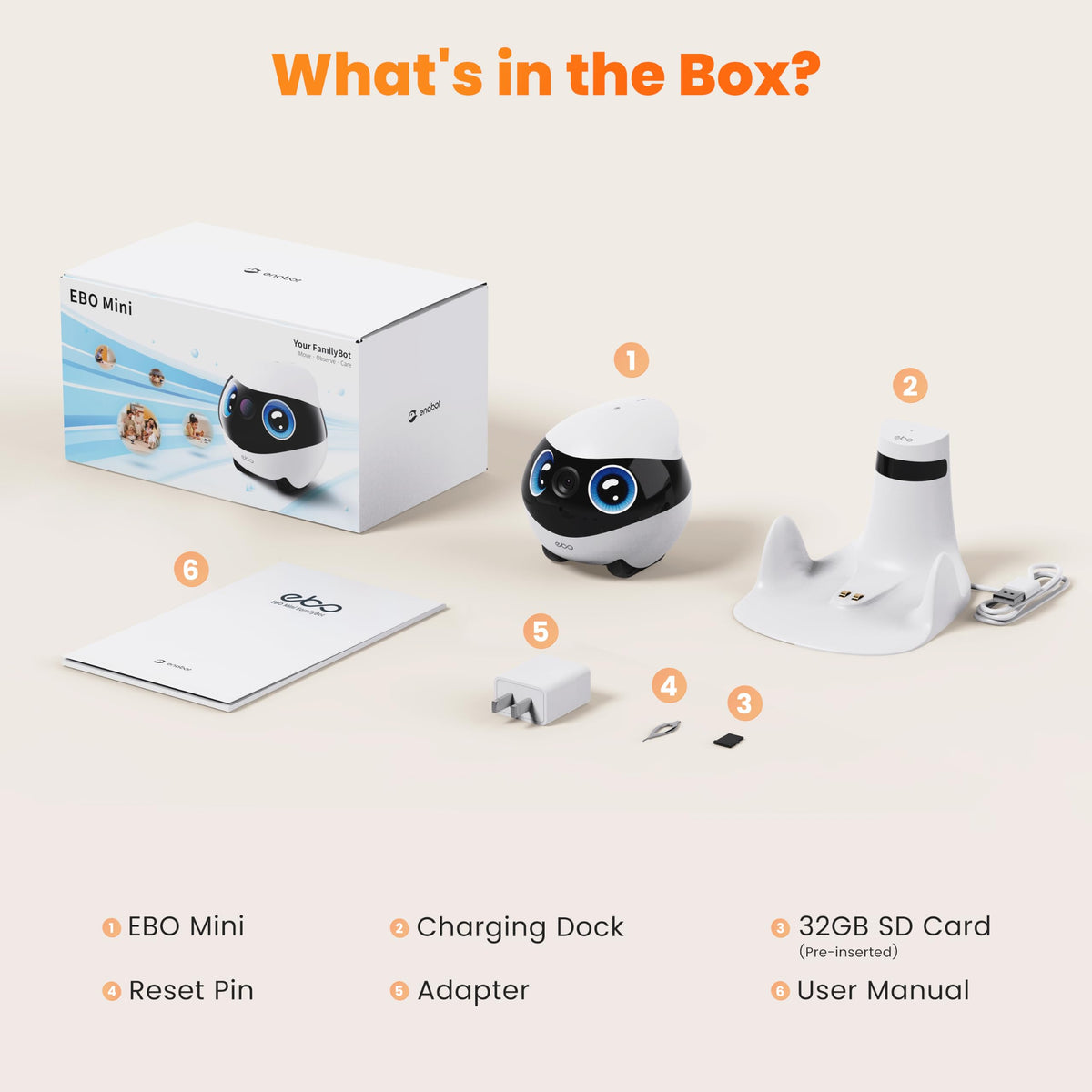 EBO Mini 2K Mobile Pet Camera Robot