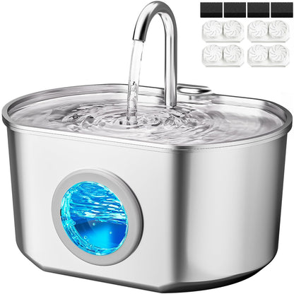 Stainless Steel Cat Water Fountain With Quiet Flow