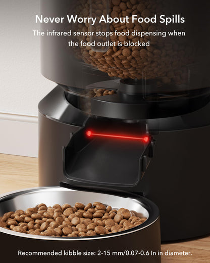 5L Automatic Cat Feeder With Dual Steel Bowls