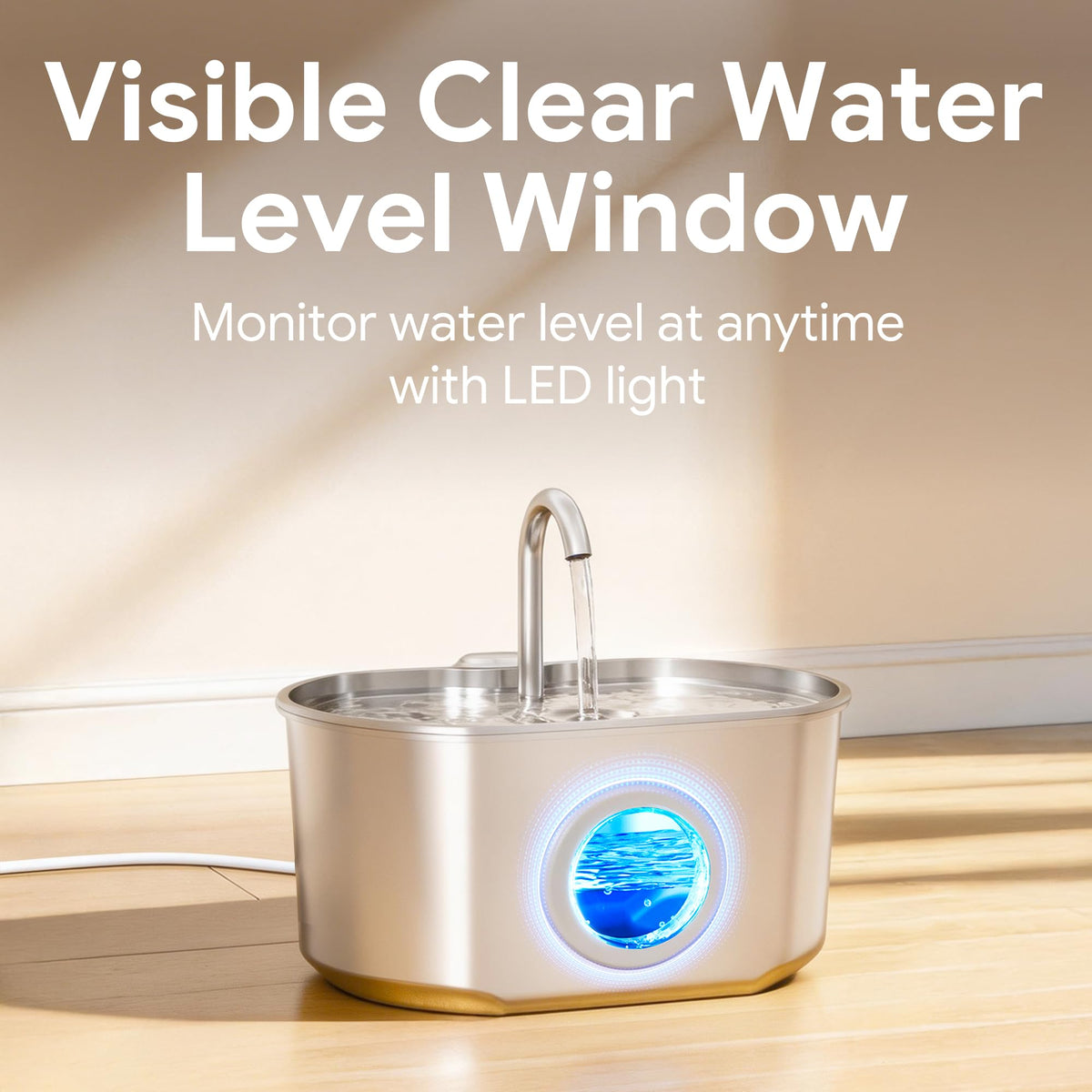 Stainless Steel Cat Water Fountain With Quiet Flow