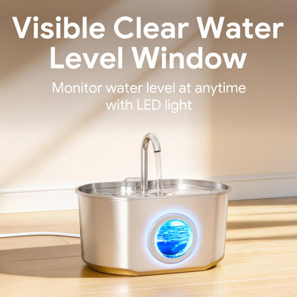 Stainless Steel Cat Water Fountain With Quiet Flow