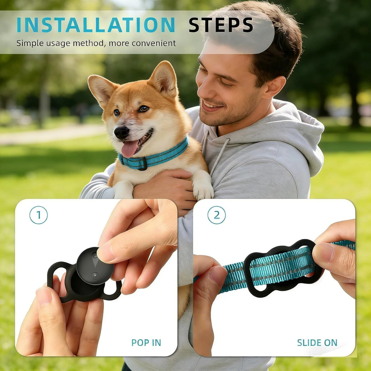 GPS Tracker for Dogs, Smart Collar with Real-Time Locator with Holder