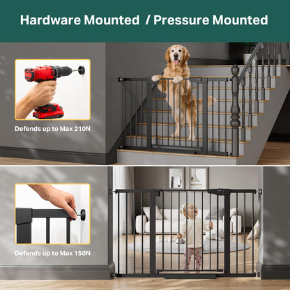 Extra Wide Dog Gate for Stairs – 2 Pack