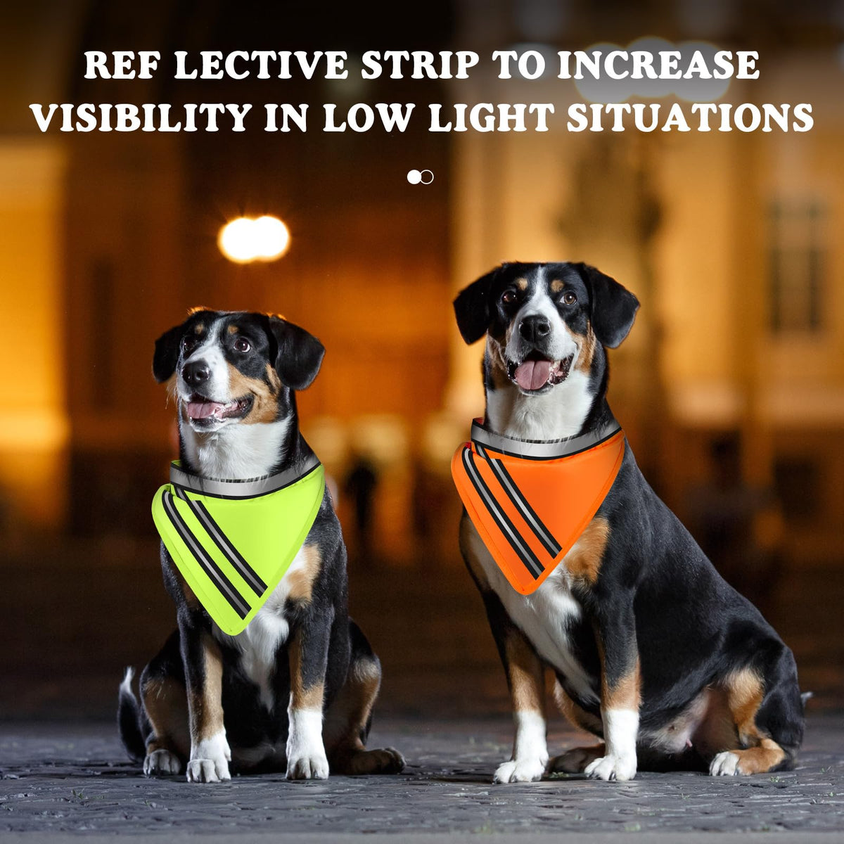 High-Visibility Reflective Dog Bandanas – 2 Pack