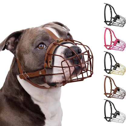 Breathable Metal Basket Muzzle for Large Dogs
