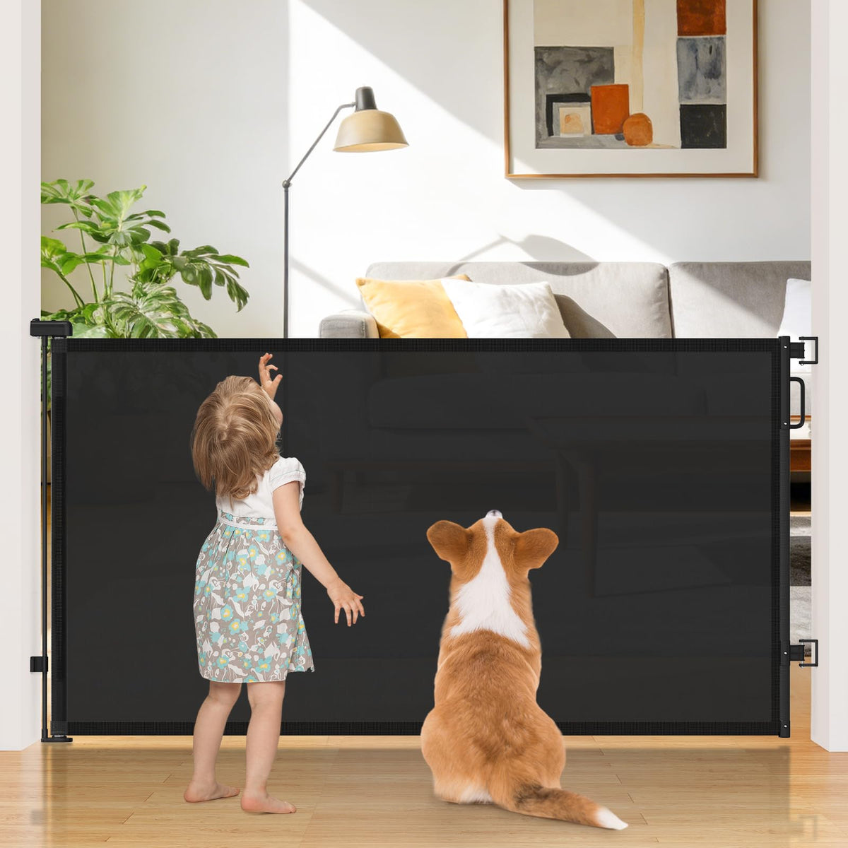 Retractable Mesh Dog Gate for Stairs & Doorways
