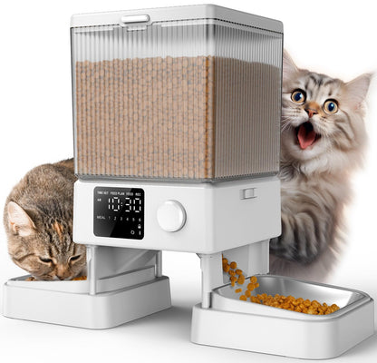 Automatic Dual Cat Feeder With 5L Food Storage