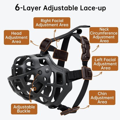 Breathable Basket Dog Muzzle for Medium & Large Dogs