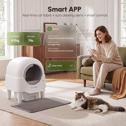 Self-Cleaning Litter Box With Smart App Control