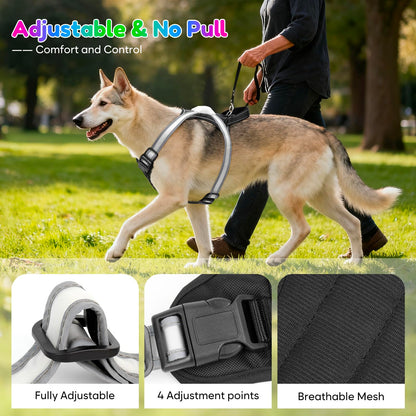 LED Dog Harness With Rechargeable Safety Lights