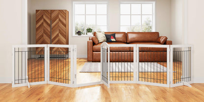 Extra Wide Freestanding Dog Gate With Door