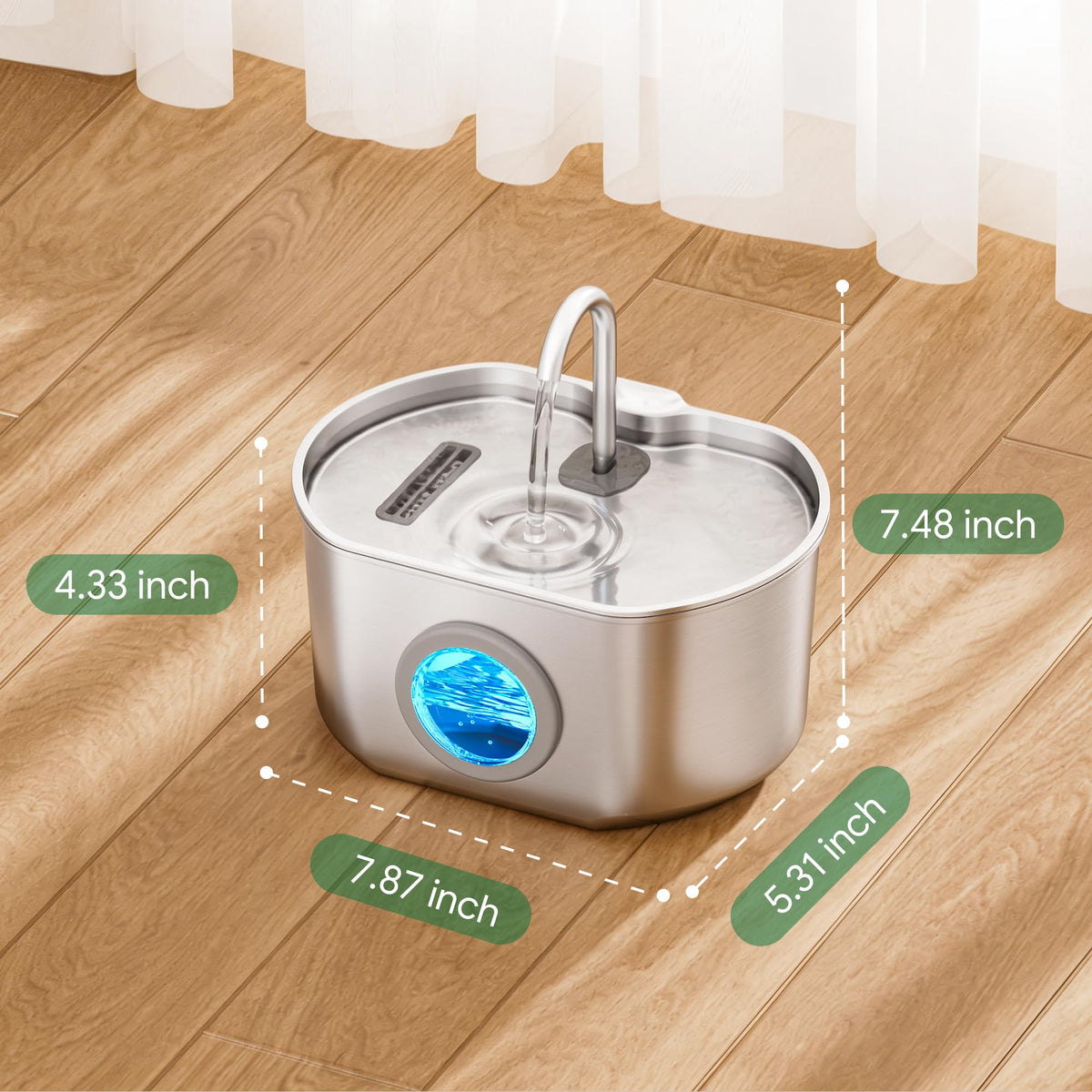 Stainless Steel Cat Water Fountain With Quiet Flow