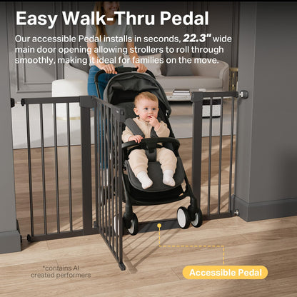 Extra Wide Dog Gate for Stairs – 2 Pack