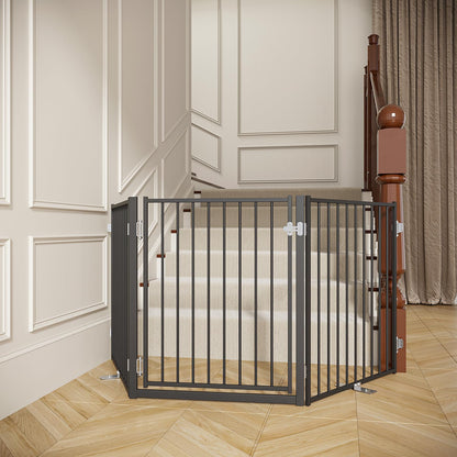 Freestanding Dog Gate With Walk-Through Door