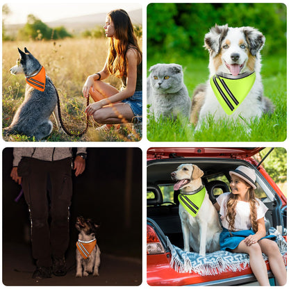 High-Visibility Reflective Dog Bandanas – 2 Pack