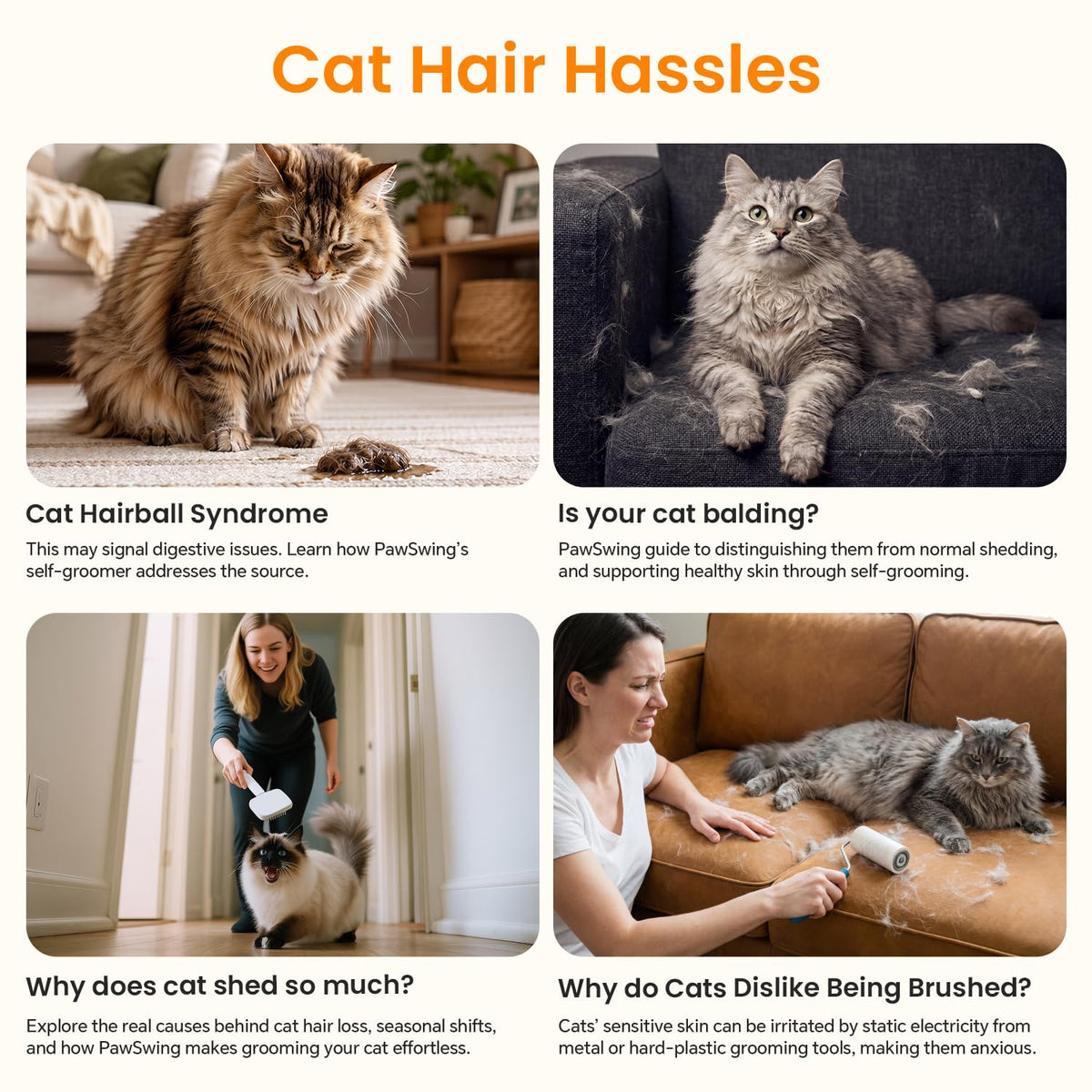 Cat Self-Grooming House With Tongue-Inspired Brush