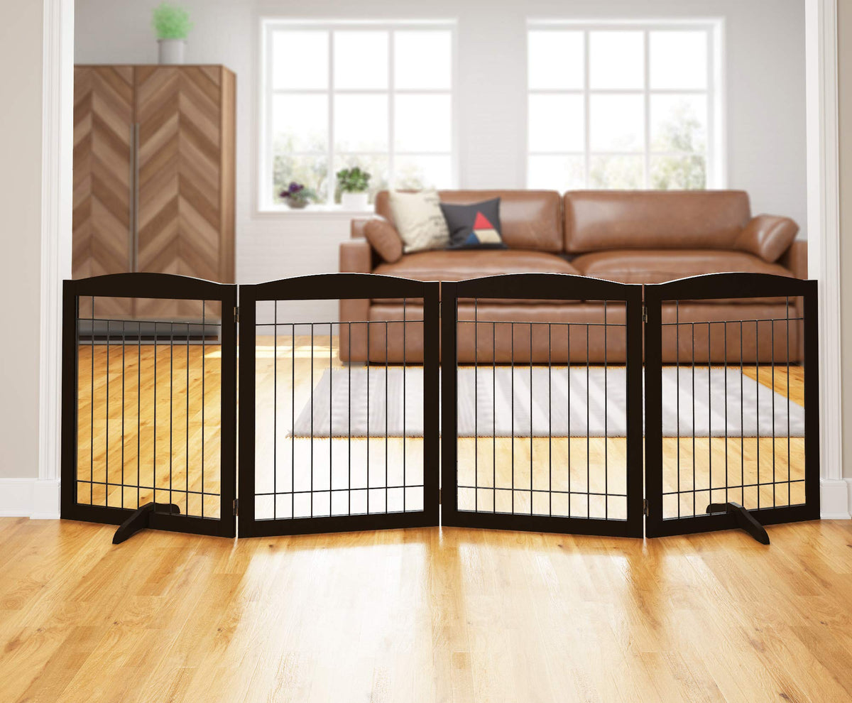 Extra Wide Freestanding Dog Gate With Door