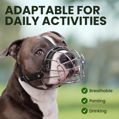 Breathable Metal Basket Muzzle for Large Dogs