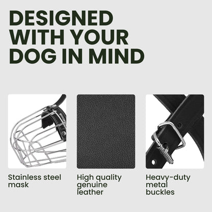 Breathable Metal Basket Muzzle for Large Dogs