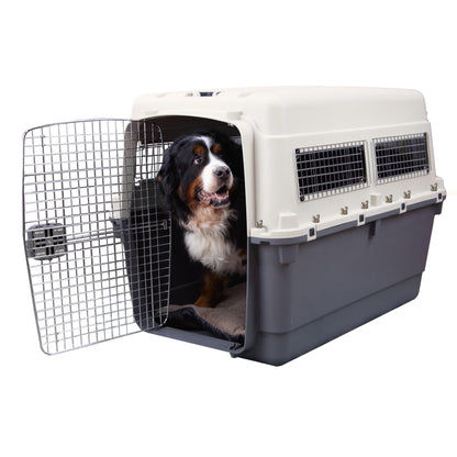 Airline-Compliant Travel Dog Kennel With Food Bowls