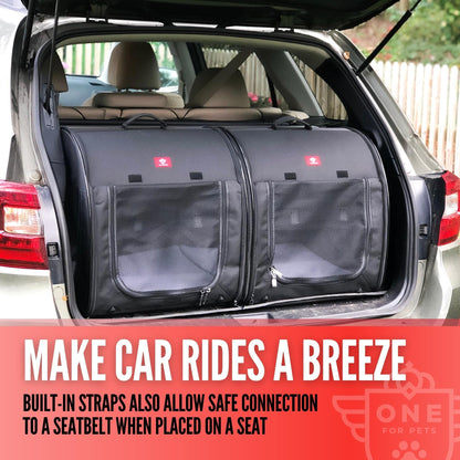 Portable 2-in-1 Double Pet Travel Kennel
