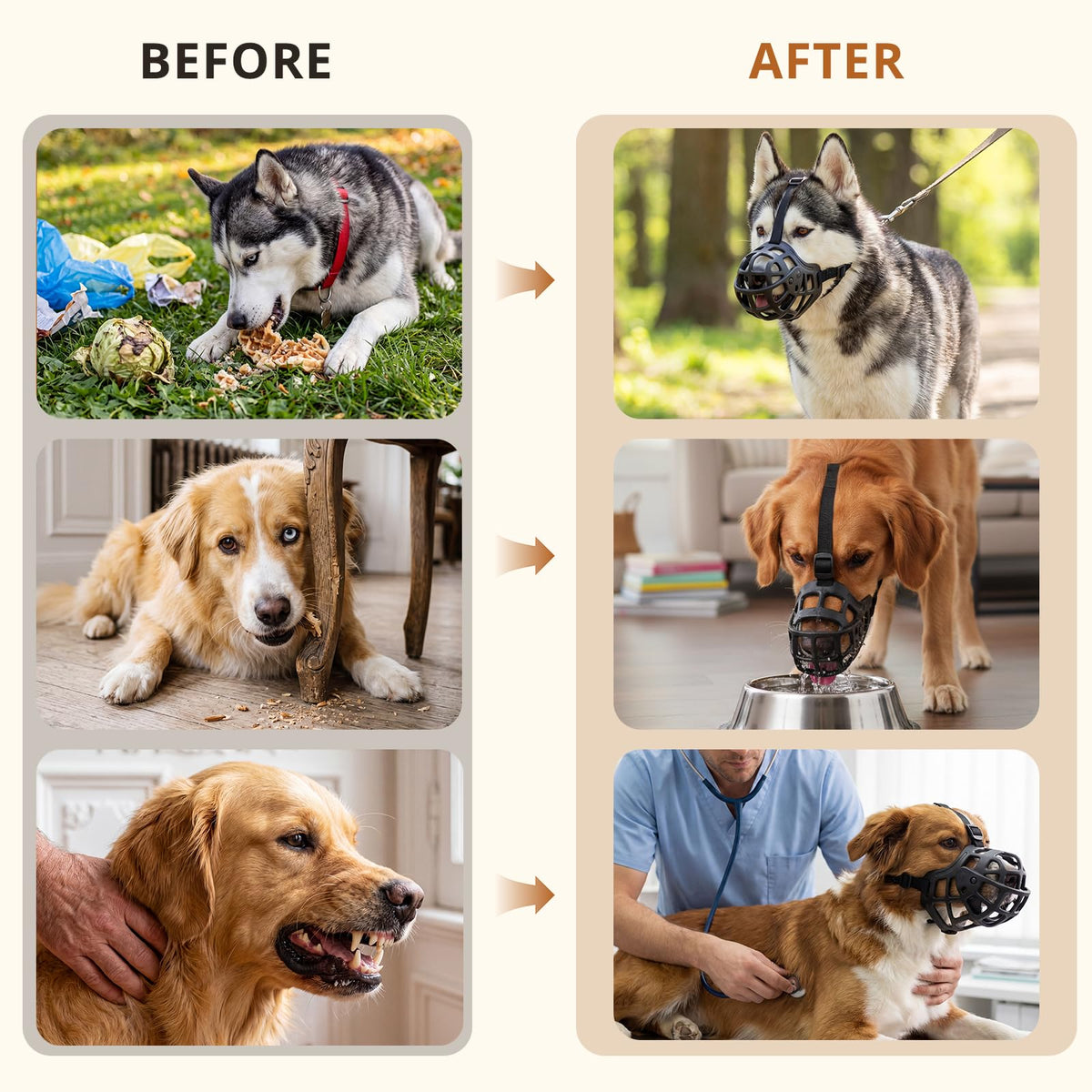 Breathable Basket Dog Muzzle for Medium & Large Dogs