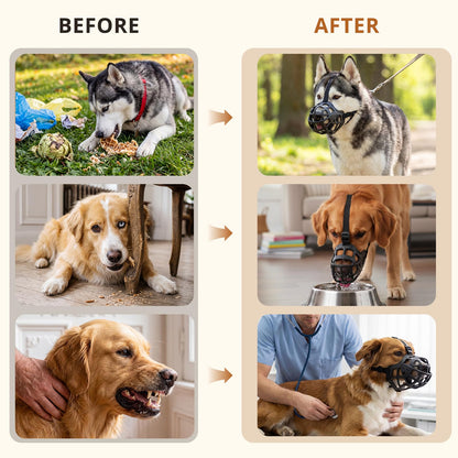 Breathable Basket Dog Muzzle for Medium & Large Dogs